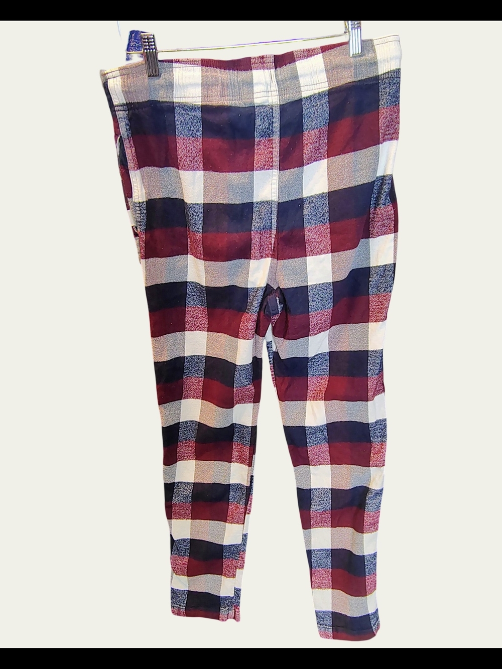 Hollister Red, Navy & Cream Plaid Hoodie